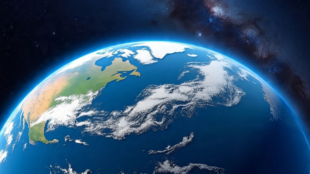 Ilustrasi Bumi terlihat dari ruang angkasa. [Meta Ai]